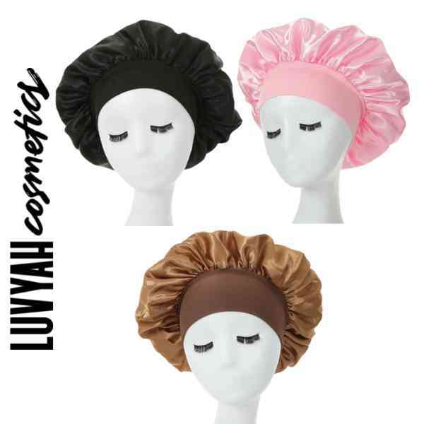 Luvyah Cosmetics Black Satin Hair Bonnet