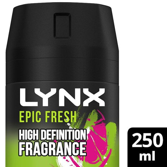 Lynx Deodorant Bodyspray Aerosol Epic Fresh 250Ml