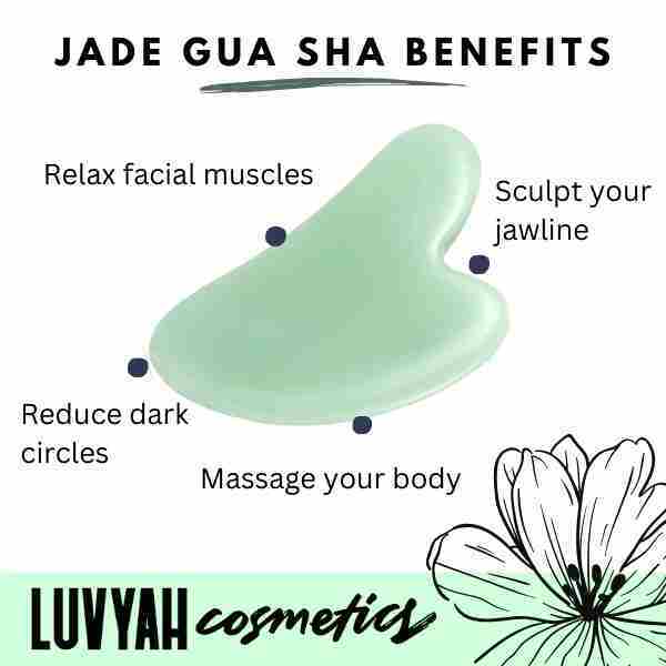 Luvyah Cosmetics Jade Gua Sha Face Body Massage Tool