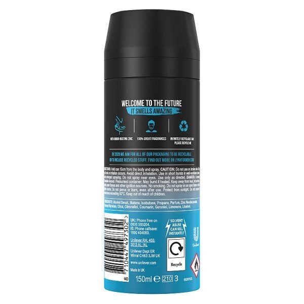Lynx Deodorant Bodyspray Aerosol Ice Chill 150Ml