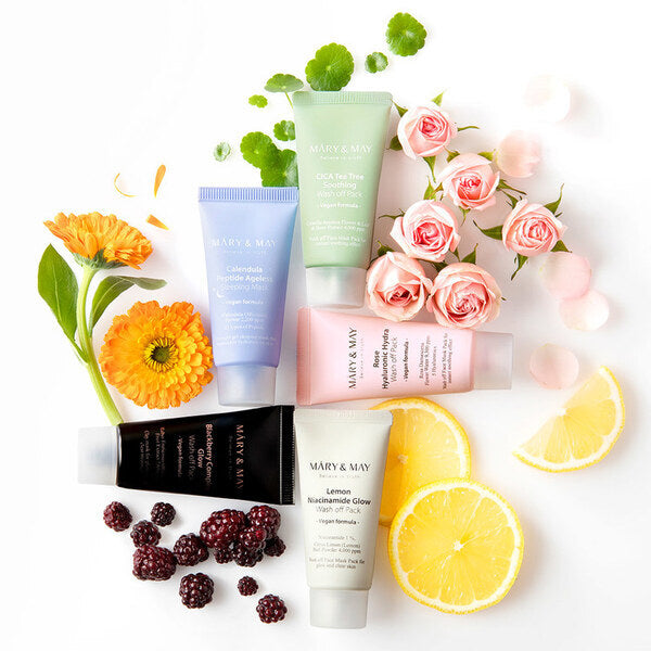 Mary & May Vegan Wash Off Mask Mini Gift Set 5 X 30G