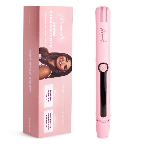 Mermade Hair Straightener 28Mm Pink - Straighten Or Curl