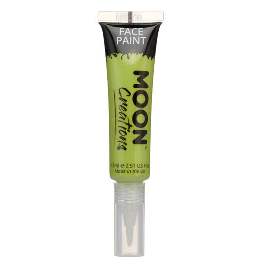 Moon Creations - Face Paint With Brush Applicator - Lime Green