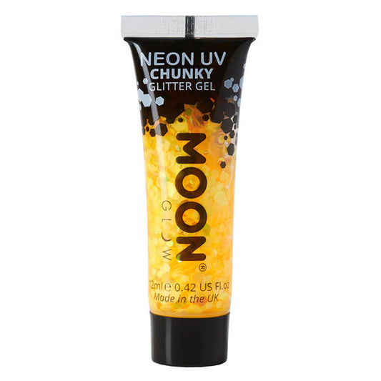 Moon Glow - Neon Uv Chunky Glitter Gel - Golden Yellow