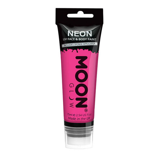 Moon Glow - 75Ml Neon Uv Face Paint With Sponge Applicator - Pink