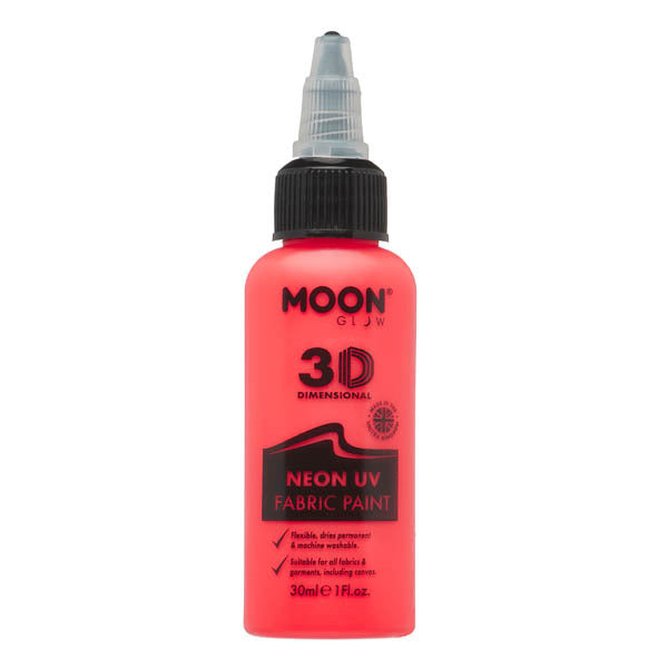 Moon Glow - Neon Uv Fabric Paint - 30Ml - Intense Red