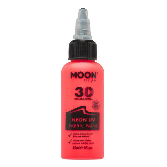 Moon Glow - Neon Uv Fabric Paint - 30Ml - Intense Red