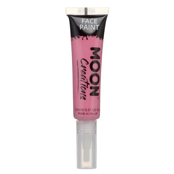 Moon Creations - Face Paint With Brush Applicator - Bright Pink