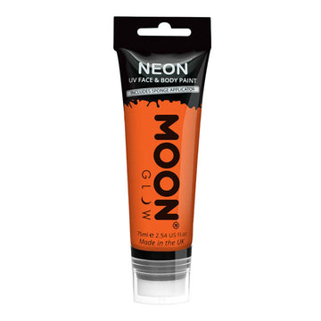 Moon Glow - 75Ml Neon Uv Face Paint With Sponge Applicator - Orange