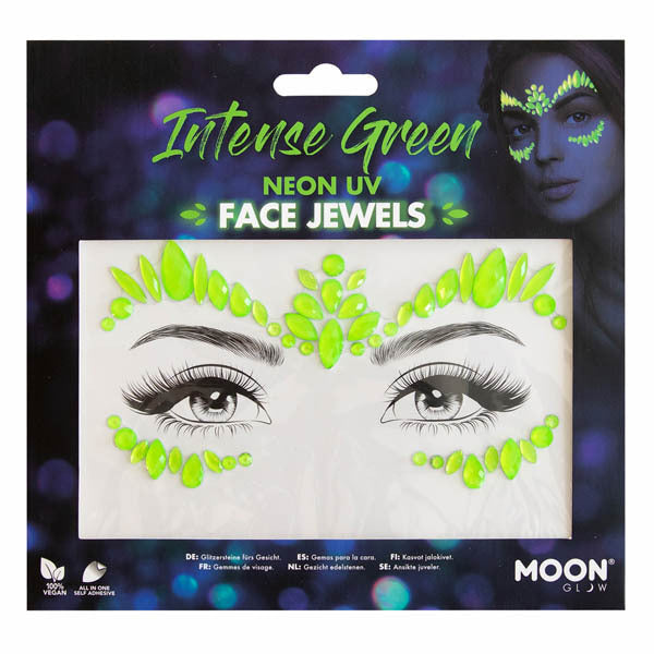 Moon Glow - Neon Uv Face Jewels - Intense Green