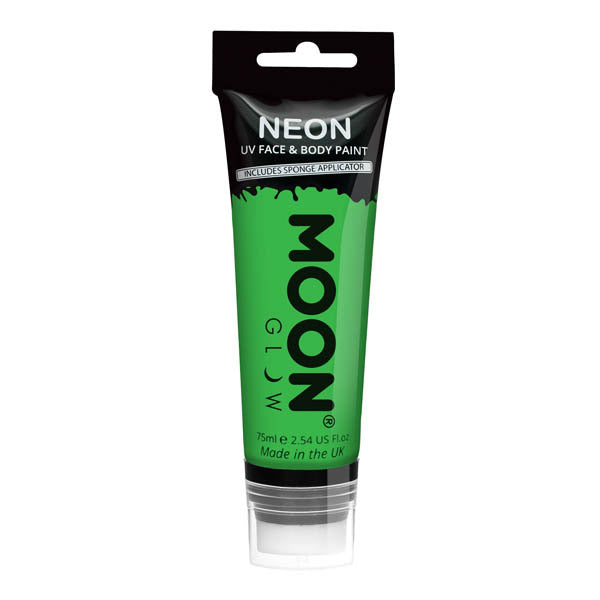 Moon Glow - 75Ml Neon Uv Face Paint With Sponge Applicator - Green