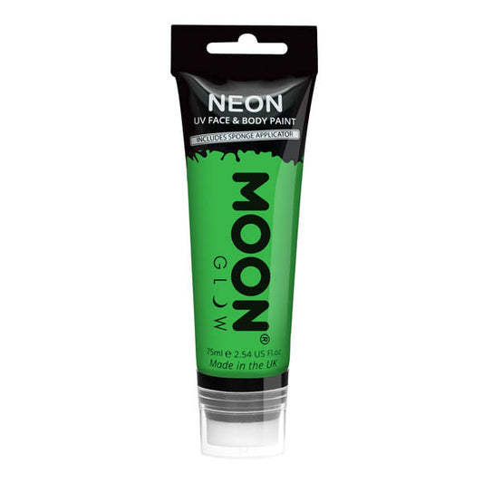 Moon Glow - 75Ml Neon Uv Face Paint With Sponge Applicator - Green