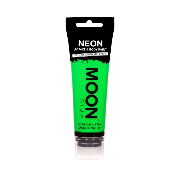Moon Glow - 75Ml Neon Uv Face Paint With Sponge Applicator - Green