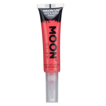 Moon Glow - Neon Uv Face Paint With Brush Applicator - Intense Red