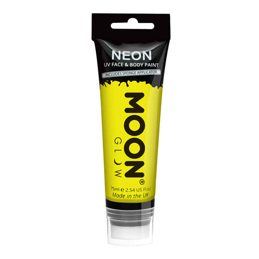 Moon Glow - 75Ml Neon Uv Face Paint With Sponge Applicator - Yellow