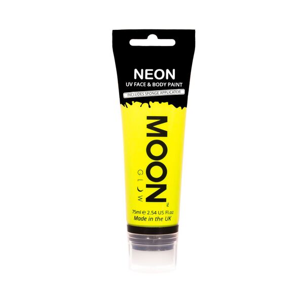 Moon Glow - 75Ml Neon Uv Face Paint With Sponge Applicator - Yellow