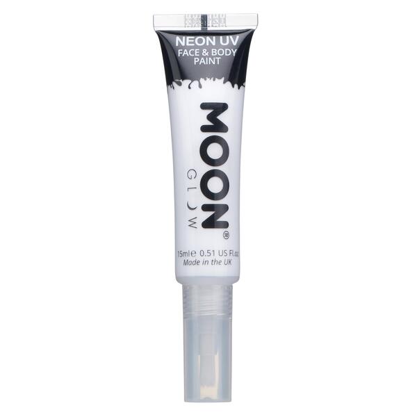 Moon Glow - Neon Uv Face Paint With Brush Applicator - White