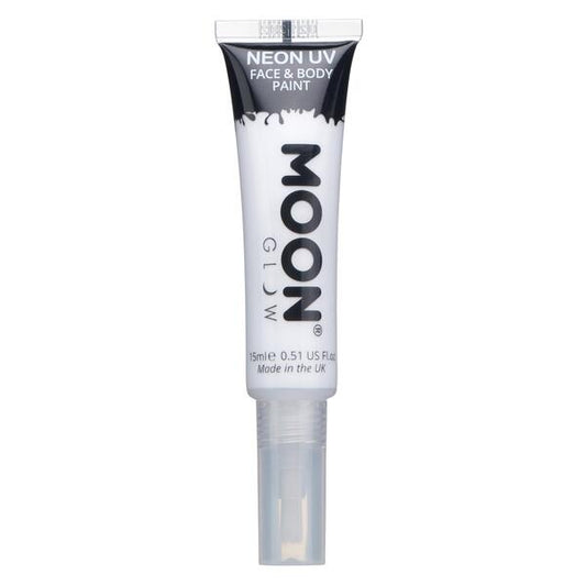 Moon Glow - Neon Uv Face Paint With Brush Applicator - White