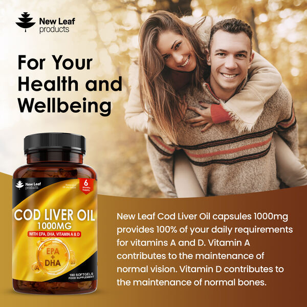 New Leaf - Cod Liver Oil Capsules 1000Mg + Omega-3, Epa Dha