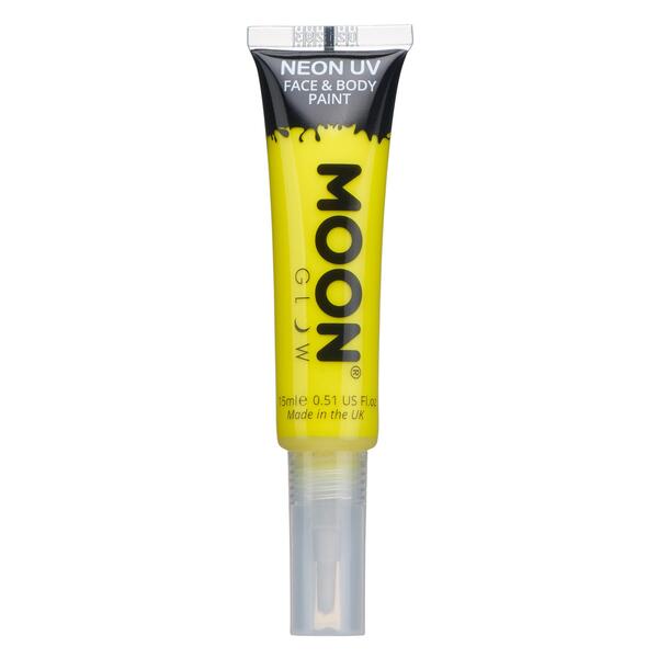 Moon Glow - Neon Uv Face Paint With Brush Applicator - Intense Yellow