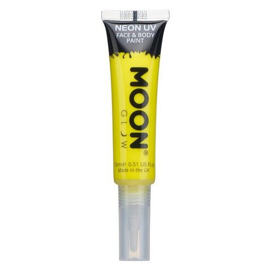 Moon Glow - Neon Uv Face Paint With Brush Applicator - Intense Yellow