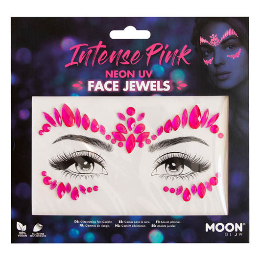 Moon Glow - Neon Uv Face Jewels - Intense Pink