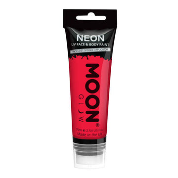 Moon Glow - 75Ml Neon Uv Face Paint With Sponge Applicator - Red