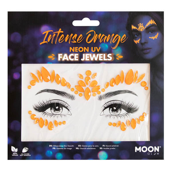 Moon Glow - Neon Uv Face Jewels - Intense Orange