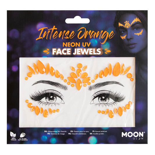 Moon Glow - Neon Uv Face Jewels - Intense Orange