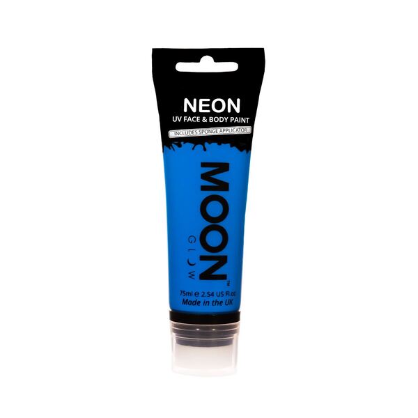 Moon Glow - 75Ml Neon Uv Face Paint With Sponge Applicator - Blue