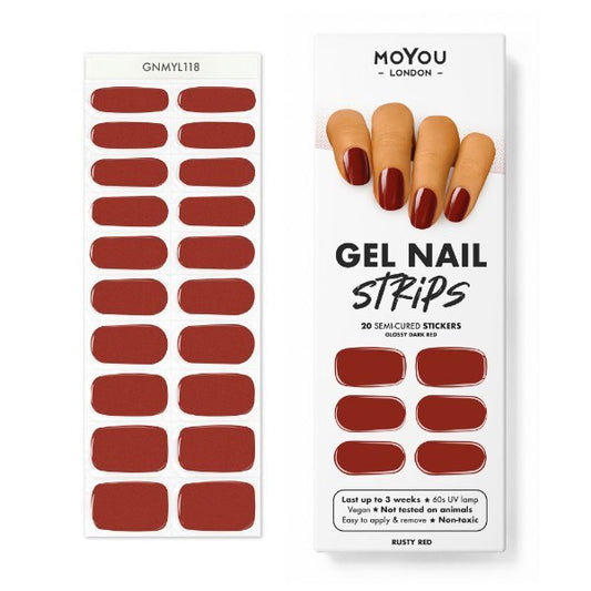 Moyou-London Gel Nail Strip - Rusty Red
