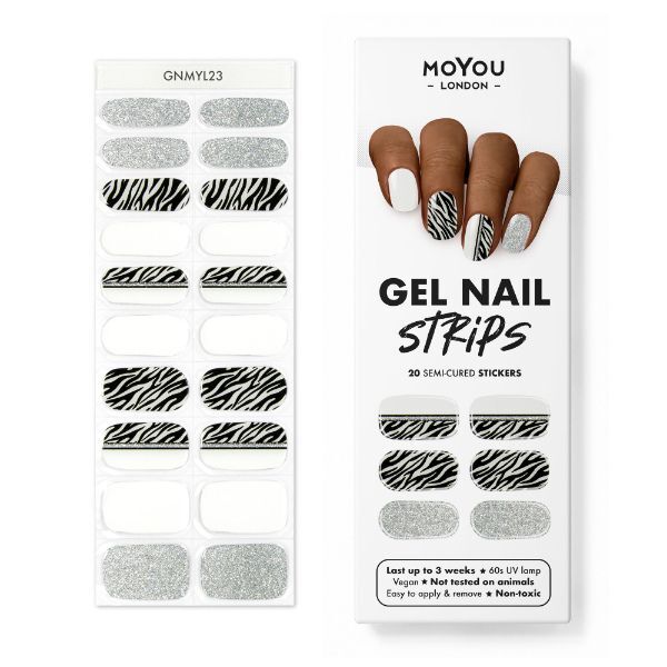 Moyou-London Gel Nail Strip - Zebra Glam