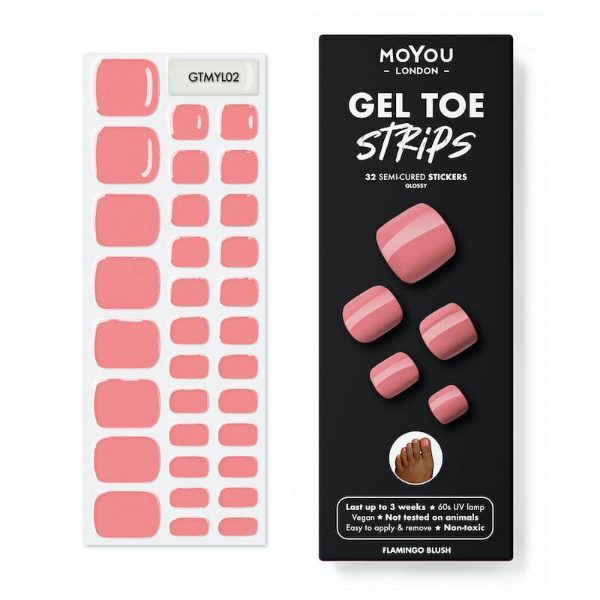 Moyou-London Gel Toes Strip- Flamingo Blush