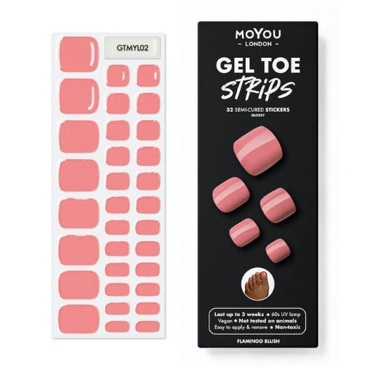 Moyou-London Gel Toes Strip- Flamingo Blush