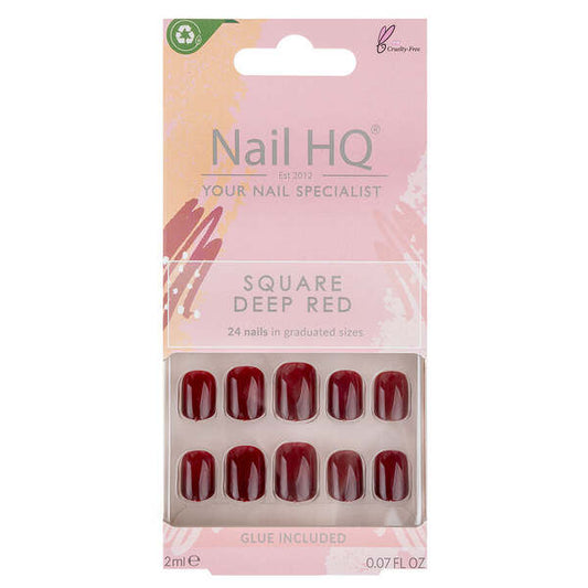 Nail Hq Square Deep Red