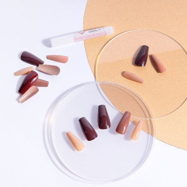 Nail Hq Long Coffin Mixed Nudes