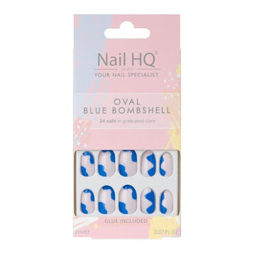 Nail Hq Oval Blue Bombshell Nails