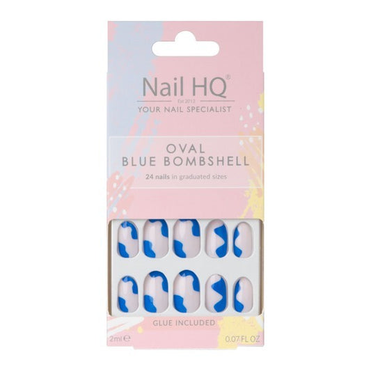 Nail Hq Oval Blue Bombshell Nails