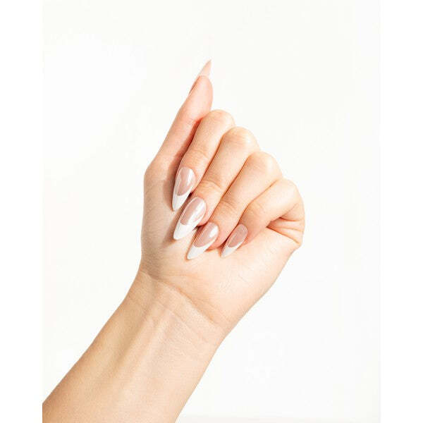 Nail Hq Almond Natural French Glaze Nails (24 Pieces)