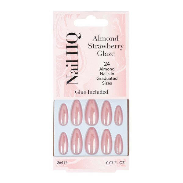 Nail Hq Almond Strawberry Glaze Nails (24 Pieces)