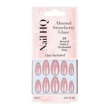 Nail Hq Almond Strawberry Glaze Nails (24 Pieces)