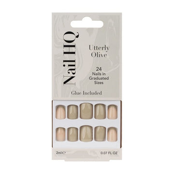 Nail Hq Utterly Olive Square Nails