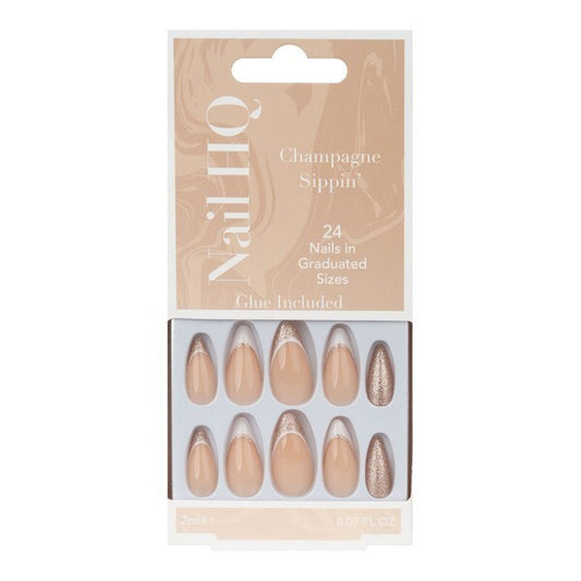 Nail Hq Champagne Sippin' Almond Nails