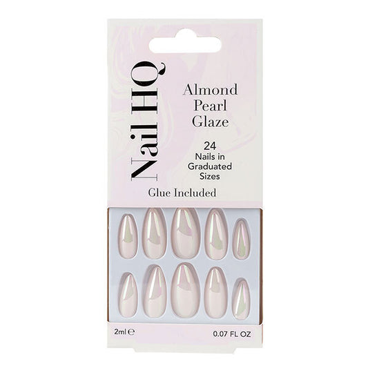 Nail Hq Almond Pearl Glaze Nails