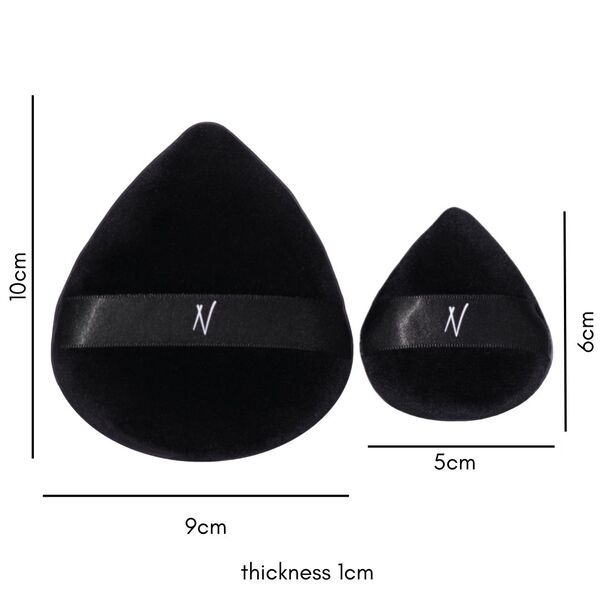 Nanshy Powder Puff For Makeup (Triangle Mini + Large Duo)