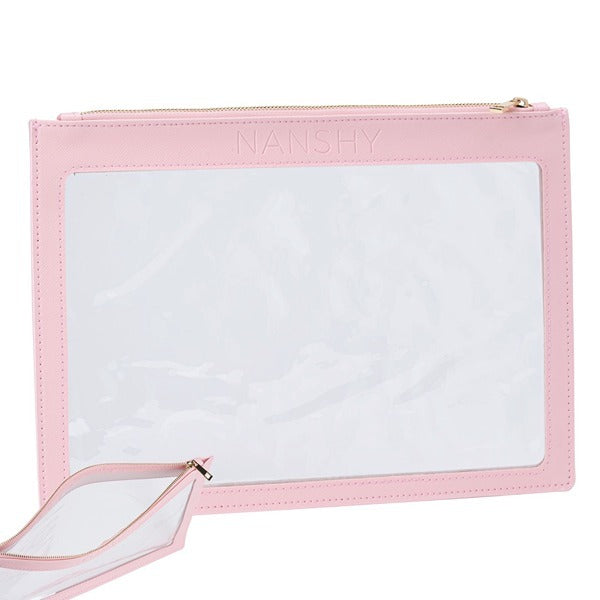 Nanshy Clear Flat Makeup Pouch (Pink)