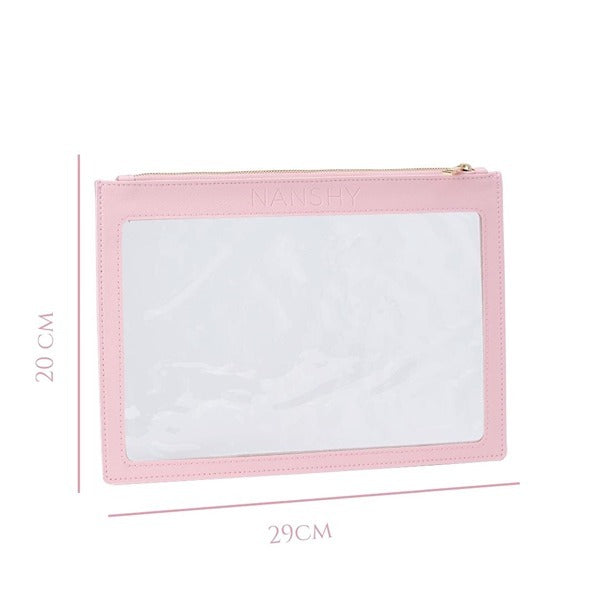 Nanshy Clear Flat Makeup Pouch (Pink)