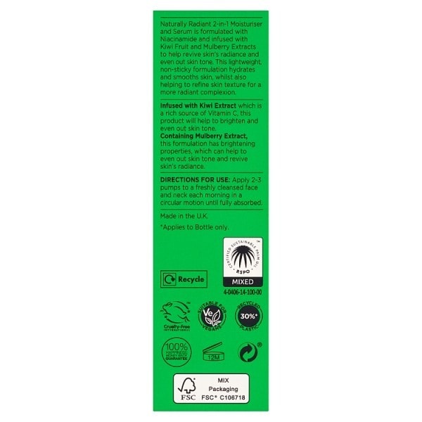 Naturally Radiant 2-In-1 Moisturiser & Serum 50Ml