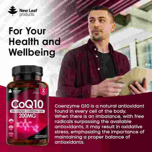 New Leaf Coq10 200Mg - Co Enzyme Pure Ubiquinone 120 Capsule