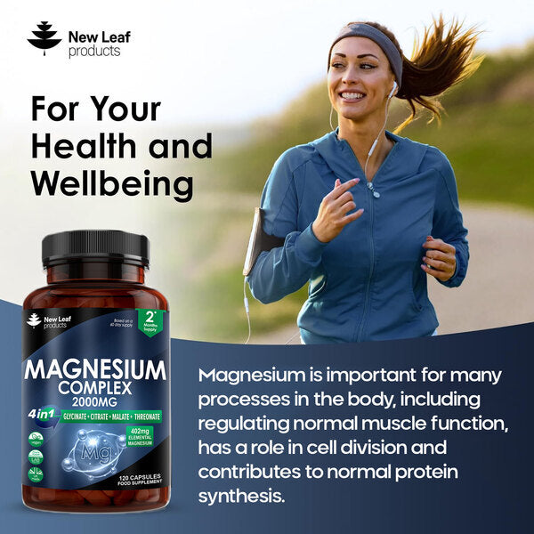 Magnesium Complex 4-In-1 2000Mg Glycinate, Citrate, Malate+